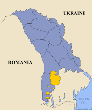 Mapa Região Autónoma da Gagaúzia